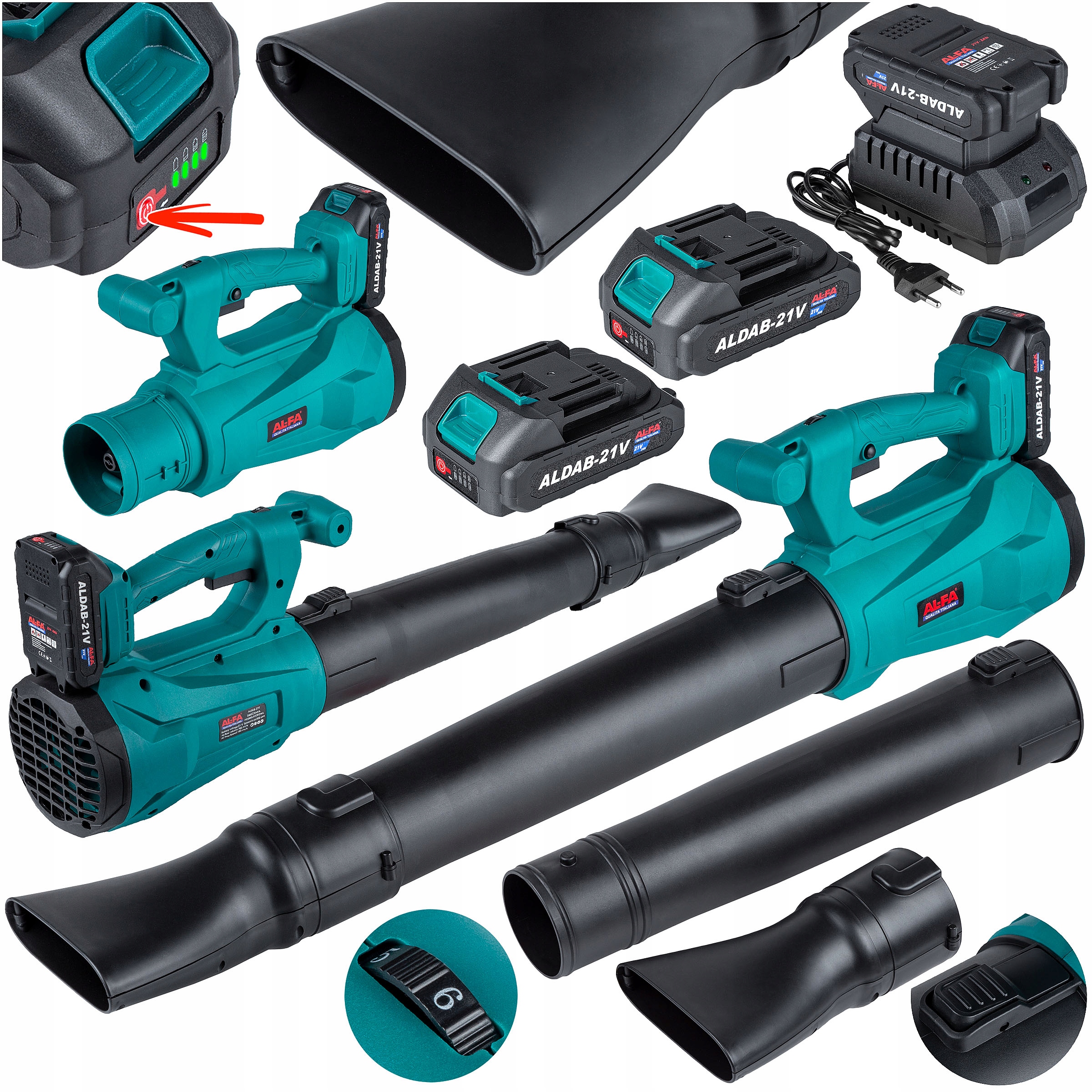 Dmuchawa Akumulatorowa Do Liści Śniegu ogrodowa do liści trawy 2 baterie