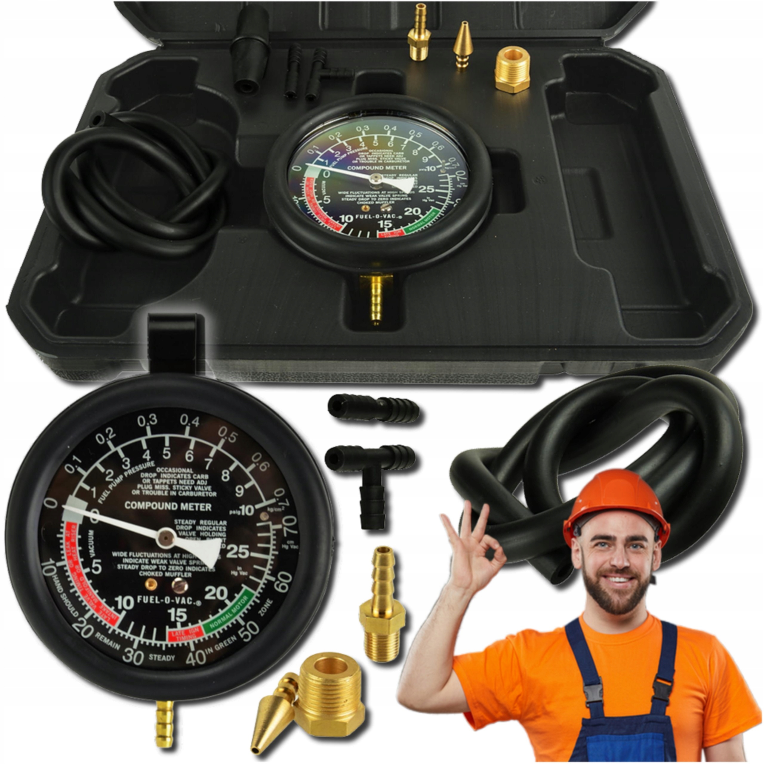 Miernik ciśnienia Tester pomiaru Podciśnienia Wakuometr Vacuum -1 do 0,7bar