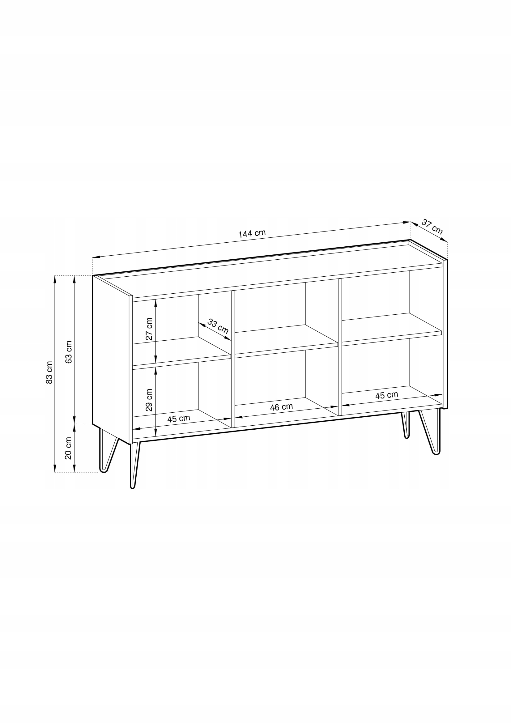 KOMODA SZAFKA HARMONY K144 CZARNA NOWOCZESNA Kolekcja HARMONY
