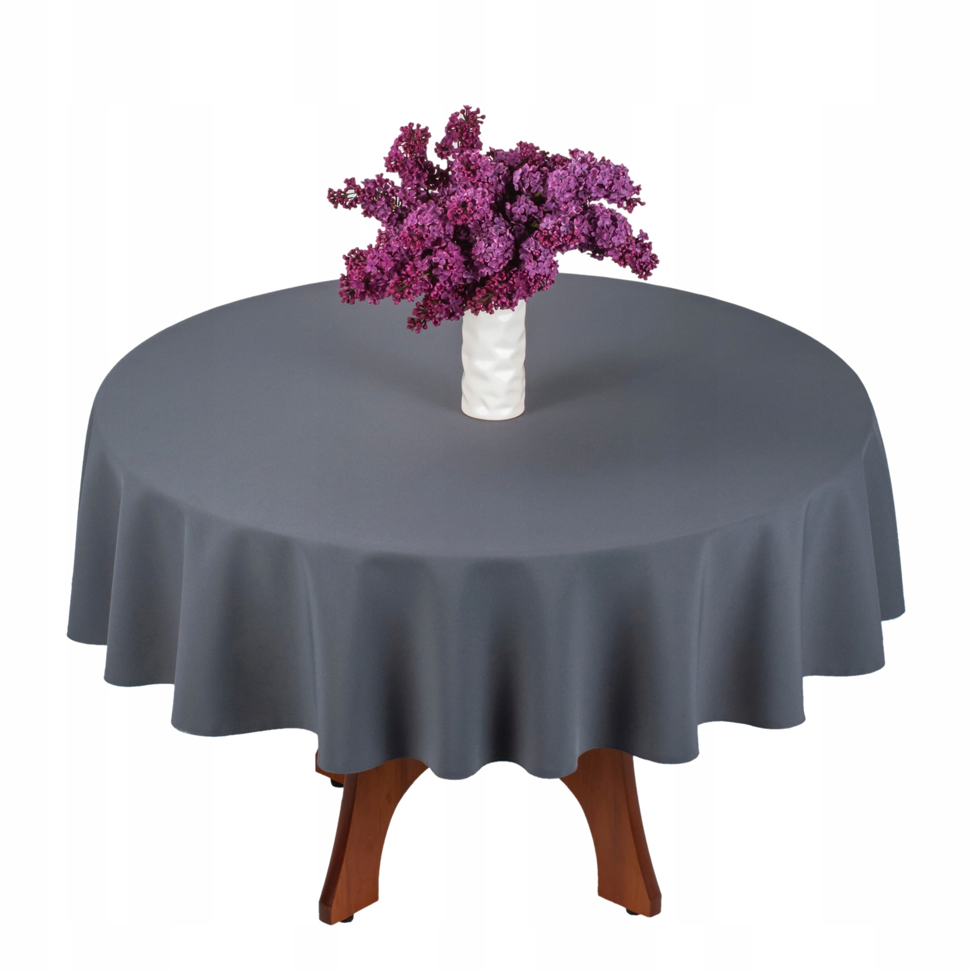 ELEGANCKI GŁADKI OWALNY OBRUS OWAL GRAFIT 120x260