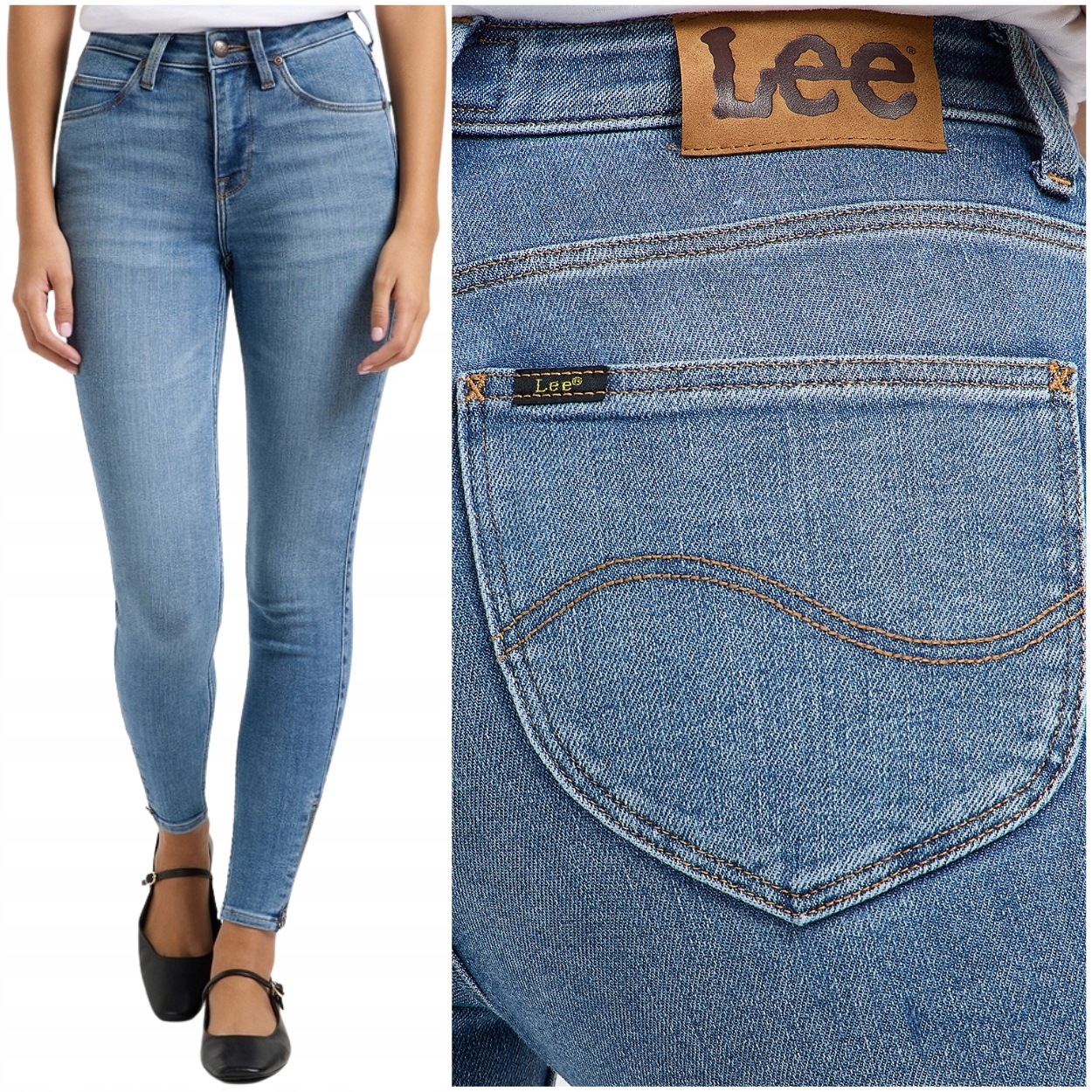 Lee Scarlett High Zip vysoké dámské džínové kalhoty se zipem 7/8 W28 L33