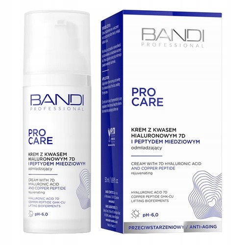 Bandi Pro Care, krem z kwasem hialuronowym 7D i peptydem miedziowym, 50 ml