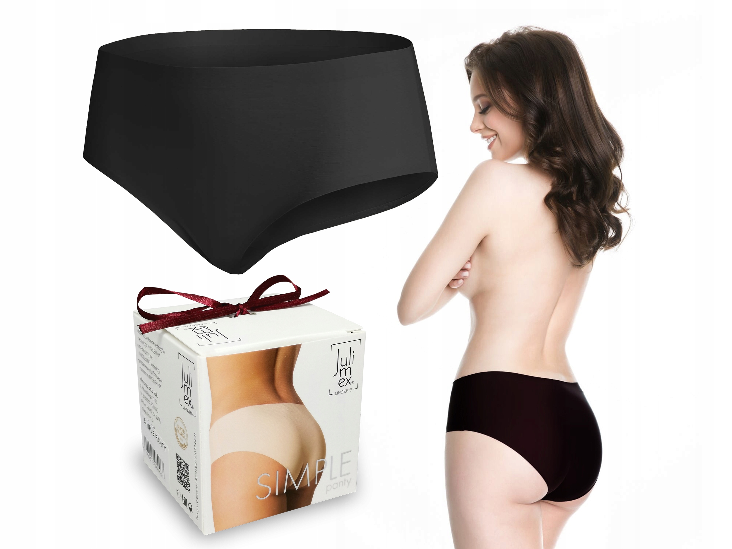 

Julimex Simple Bezszwowe Gładkie Figi Czarny XL