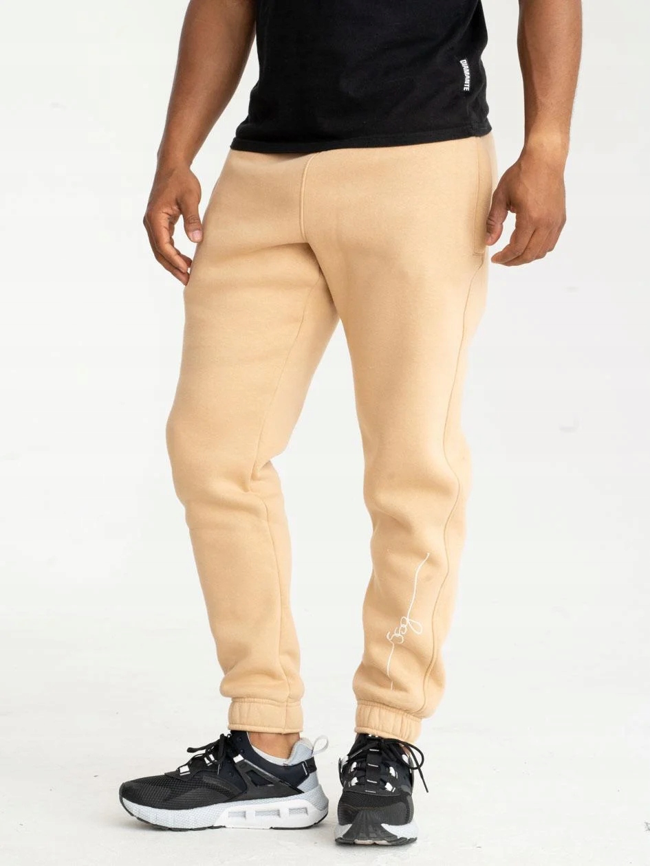 Pánské Teplákové Kalhoty Slim Béžové Ssg Written XXL
