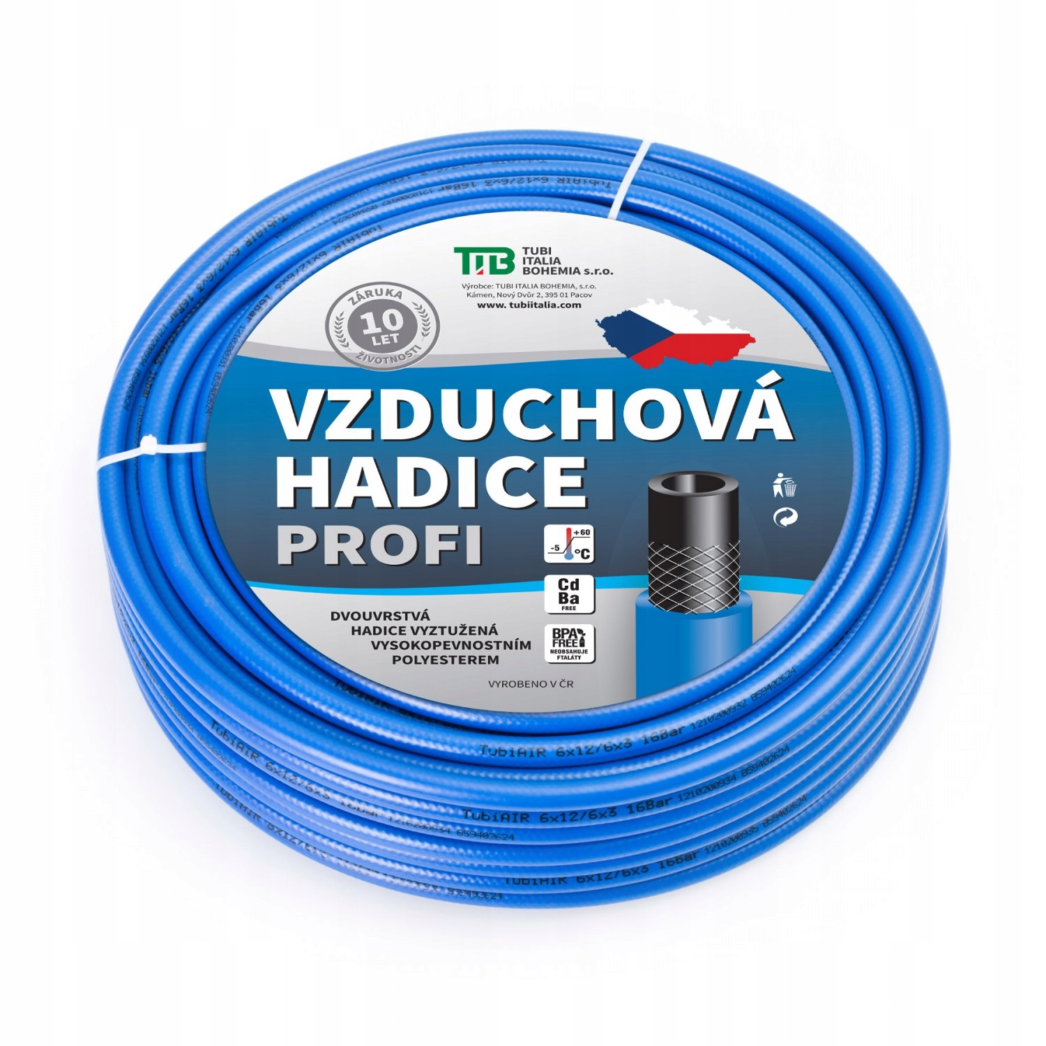 Vzduchová hadice modrá 6x12 mm 50m