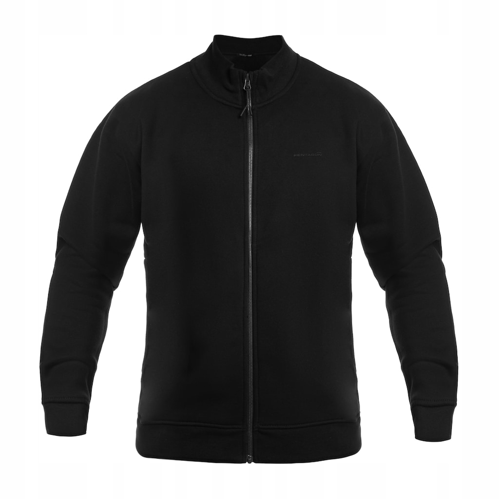 Rozepínací mikina bez kapuce pánská Pentagon Highneck Sweater černá Xs
