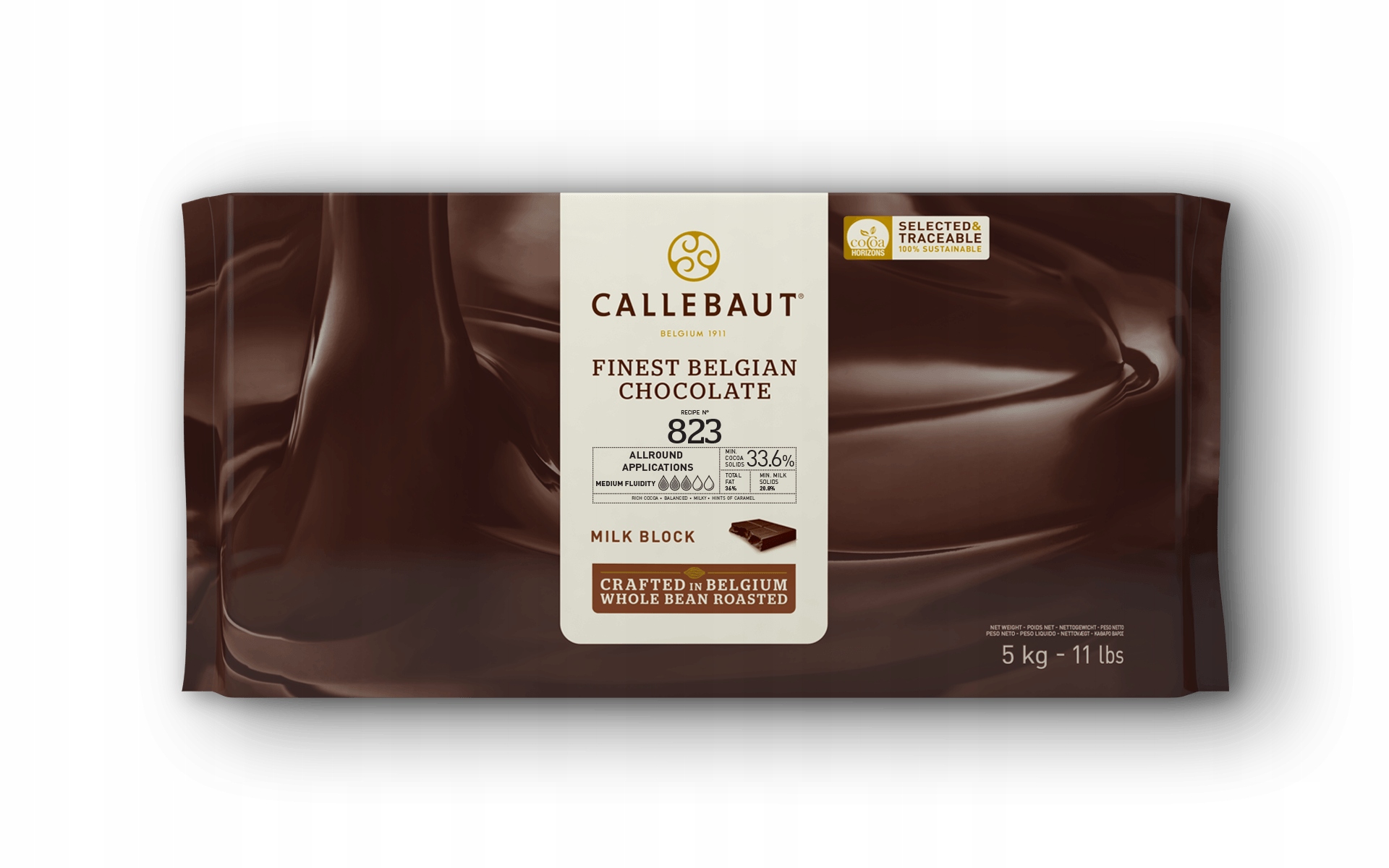 Czekolada mleczna 33,6% Callebaut Receptura 823 Blok 5kg