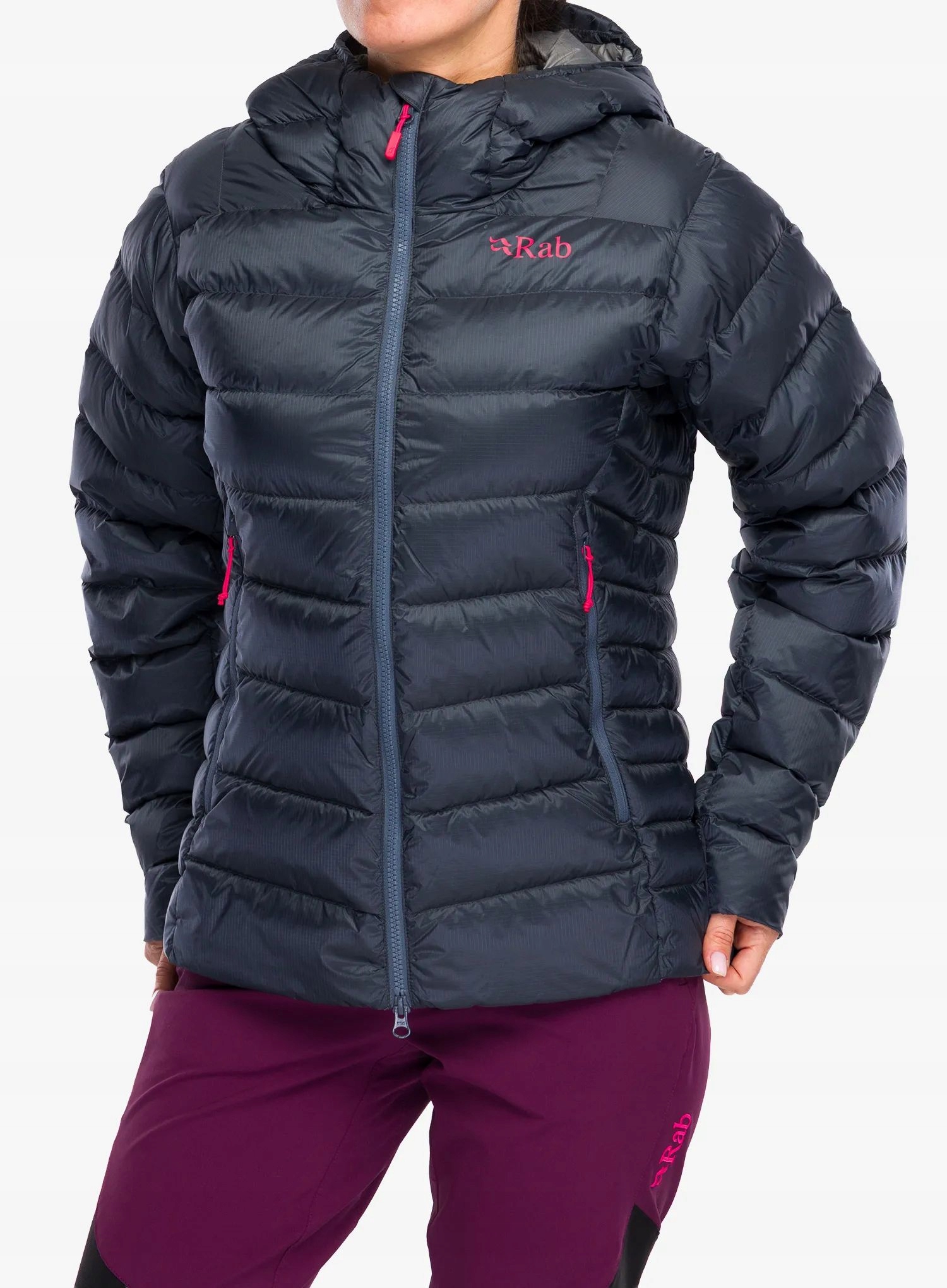 Dámská péřová bunda Rab Electron Pro Hoody steel 10 (s)