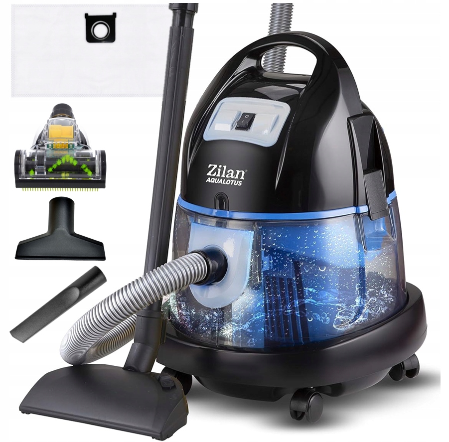 Odkurzacz Wodny Moc Nadmuch Turboszczotka Aqua 8l Bezworkowy 2000W