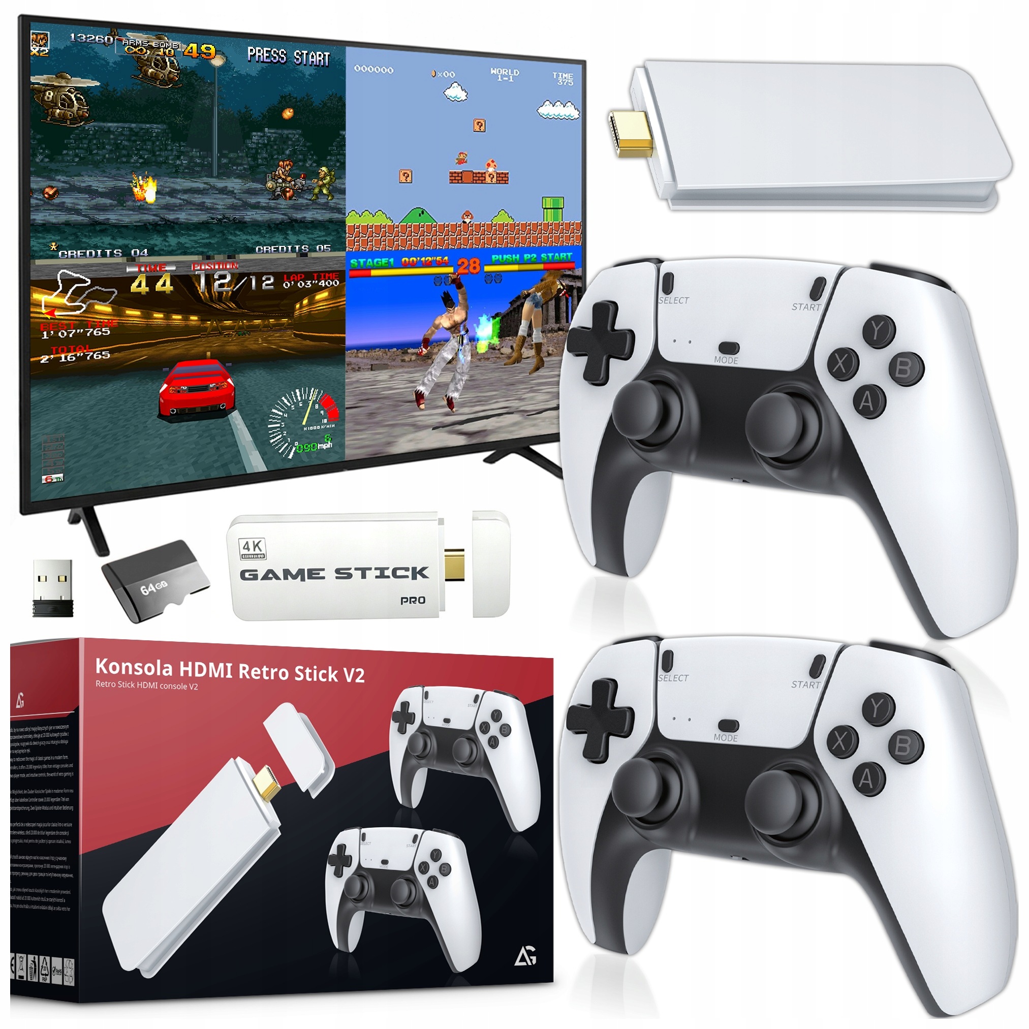 Konsola Retro Game Box Tv Gra Telewizyjna Hdmi 20000 Gier 2 Pady Dla Dzieci
