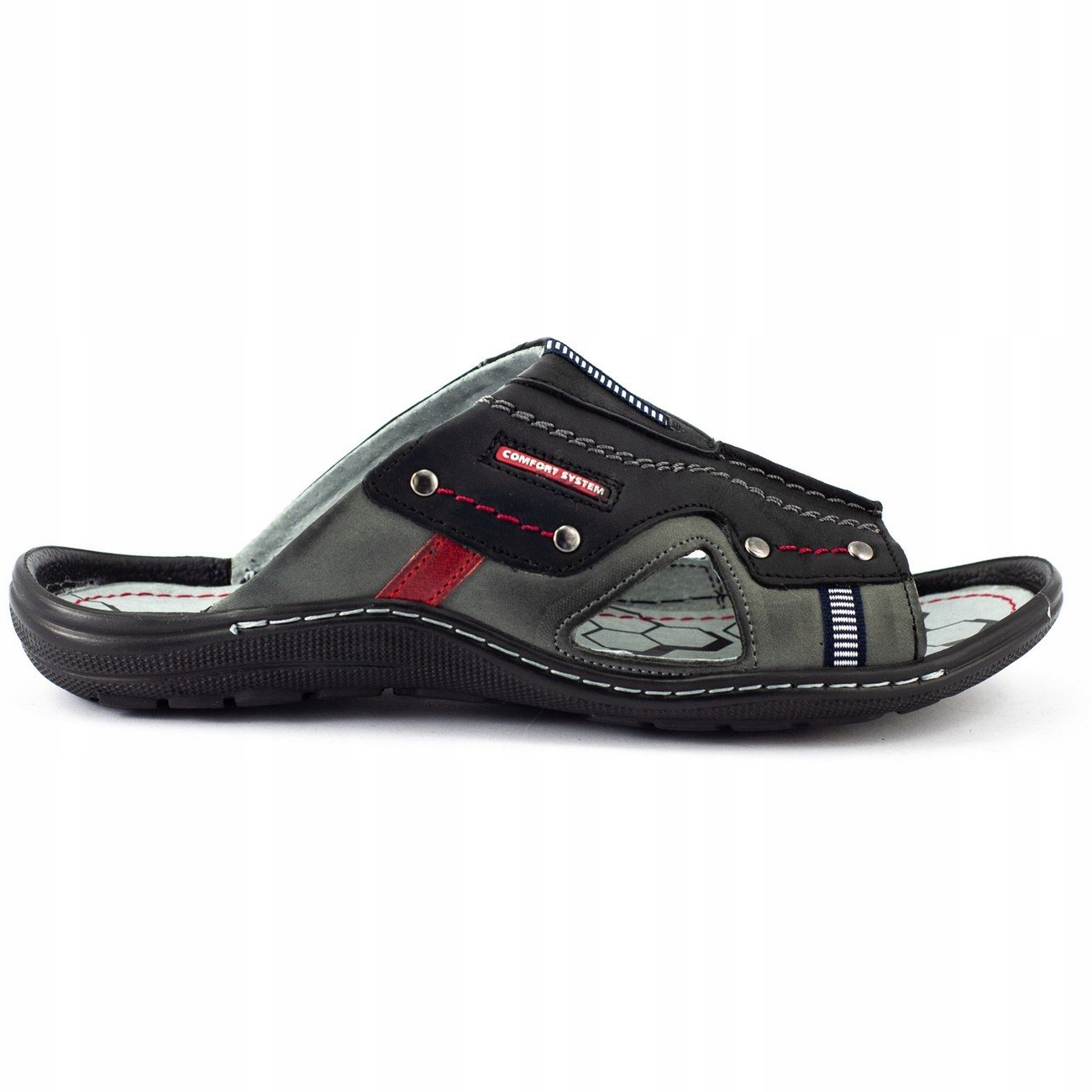 

Klapki męskie skórzane polskie 334GT czarne 42