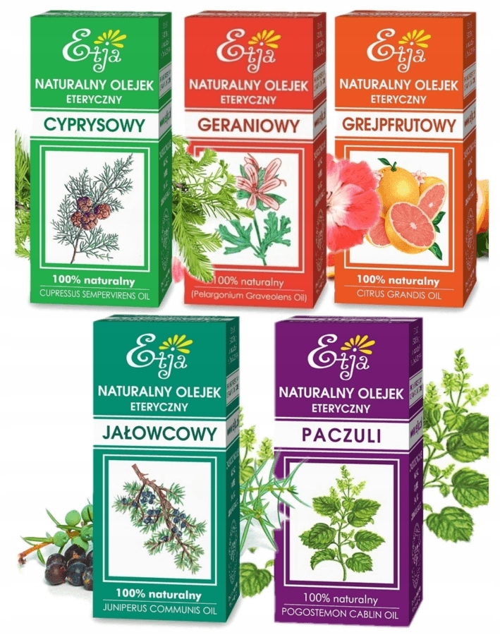 Olejki eteryczne redukcja cellulitu Zestaw 5 szt