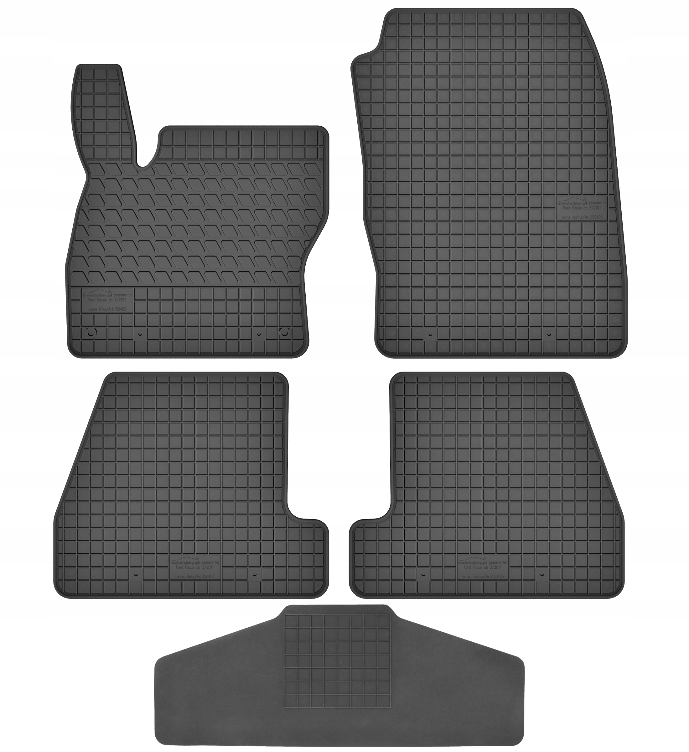 Килимки виділені до Ford Focus Mk3 ТУНЕЛЬ