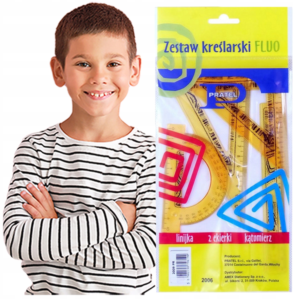 ZESTAW GEOMETYCZNY SZKOLNA LINIJKA EKIERKA SZKOLNA Marka Pratel