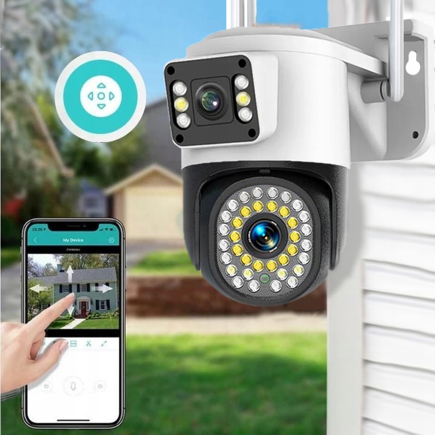 PODWÓJNA KAMERA WIFI IP SMART ZEWNĘTRZNA OBROTOWA QHD 2x 4MP ZOOM APLIKACJA Informacje o bezpieczeństwie CE