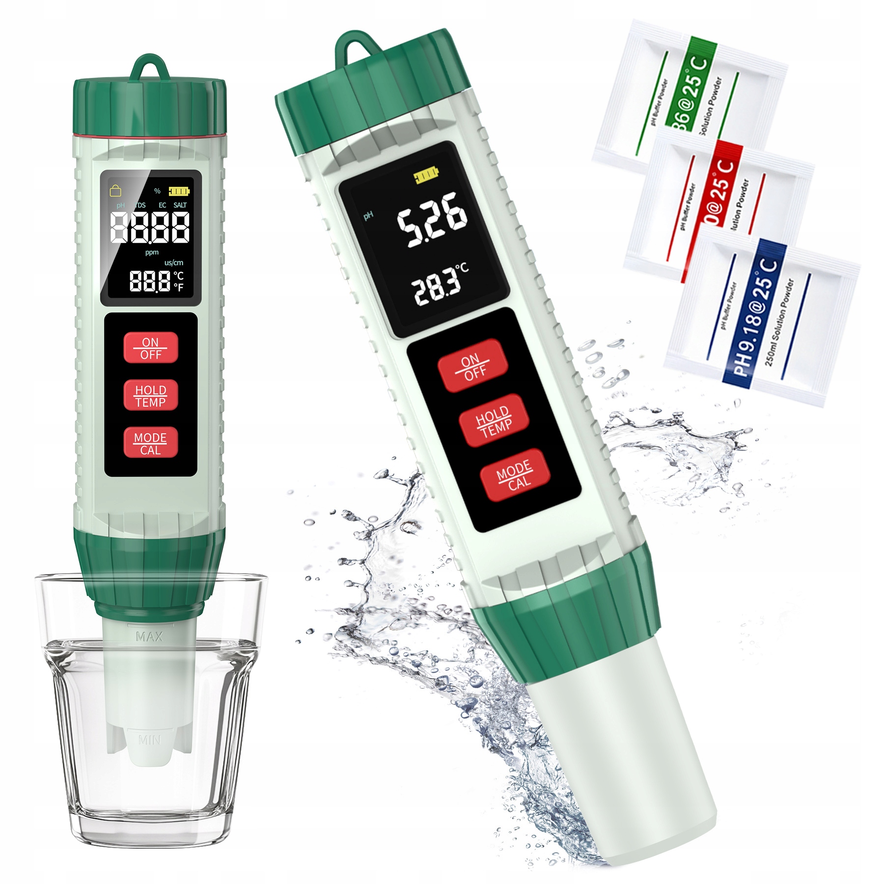 Levně Tester Kvality Vody 5V1 Ph/ec/tds Tester Ph Vody V Akváriu Bazénu