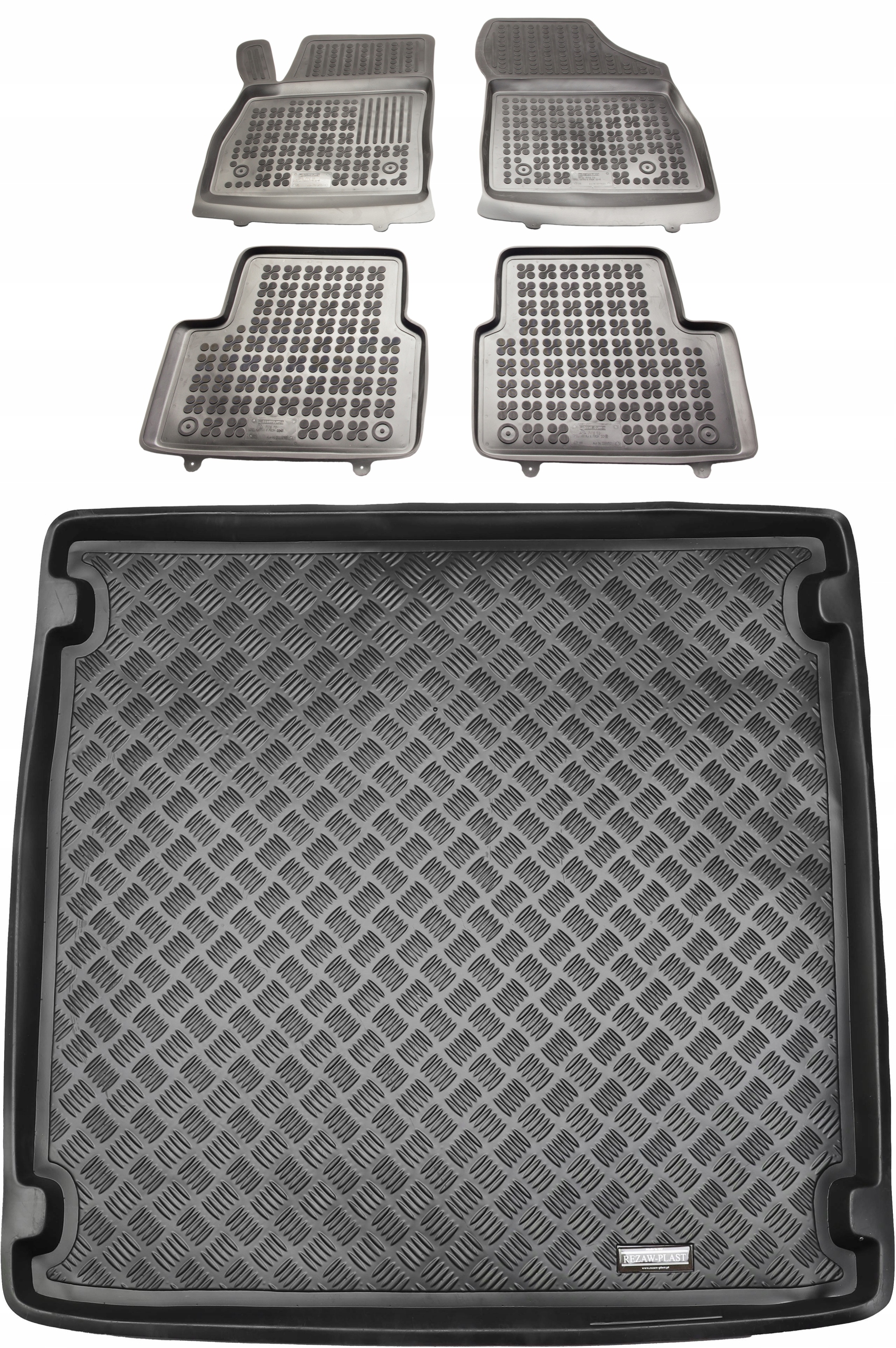 Mata Bagażnika PE+GUMA + Dywaniki gumowe OPEL ASTRA K V Kombi 2016-2021