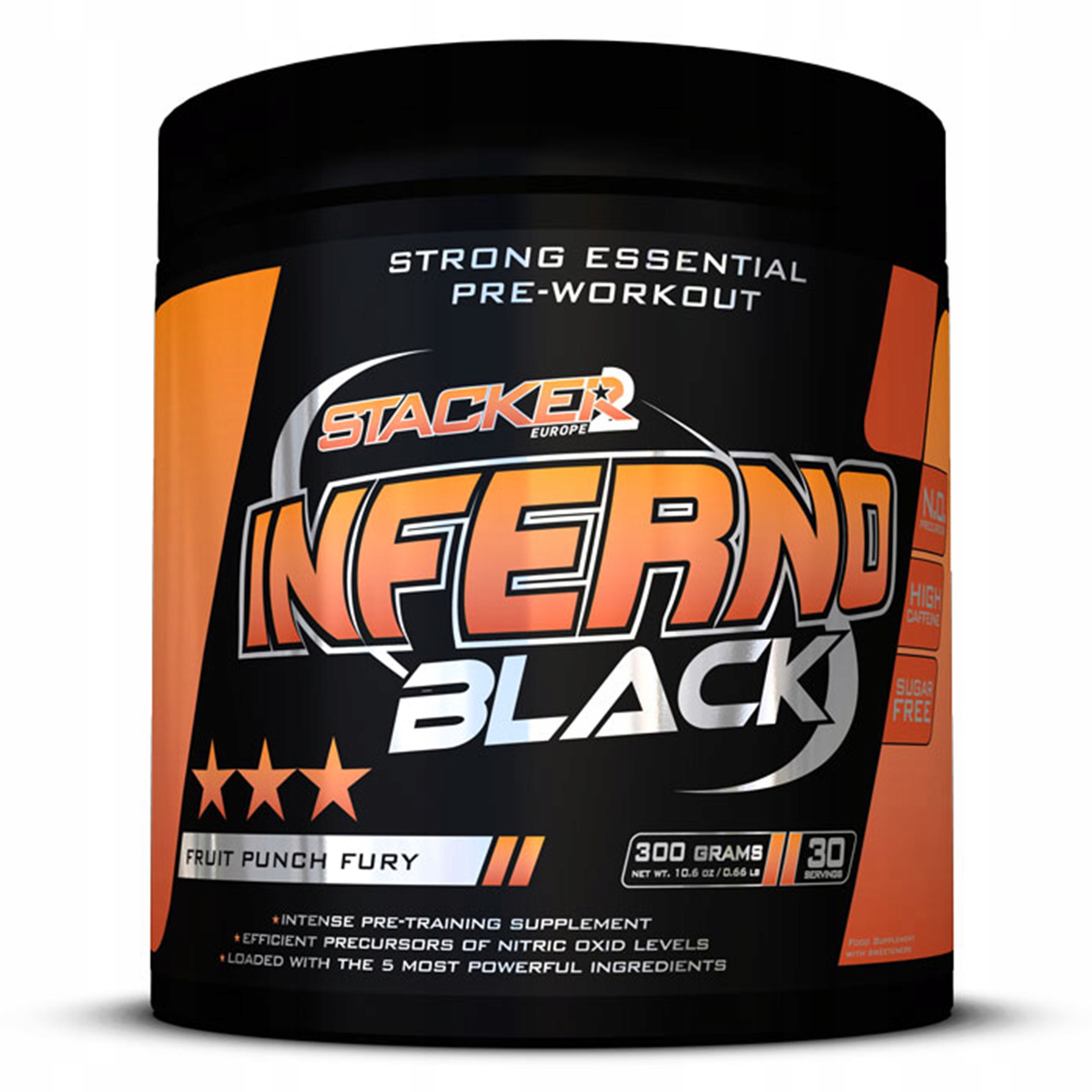 Předtréninková pumpa STACKER2 Inferno Black 300 g Energie Ovocná pumpa