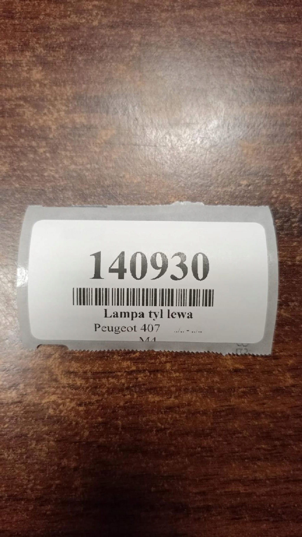 PEUGEOT 407 light left rear part 9656606380