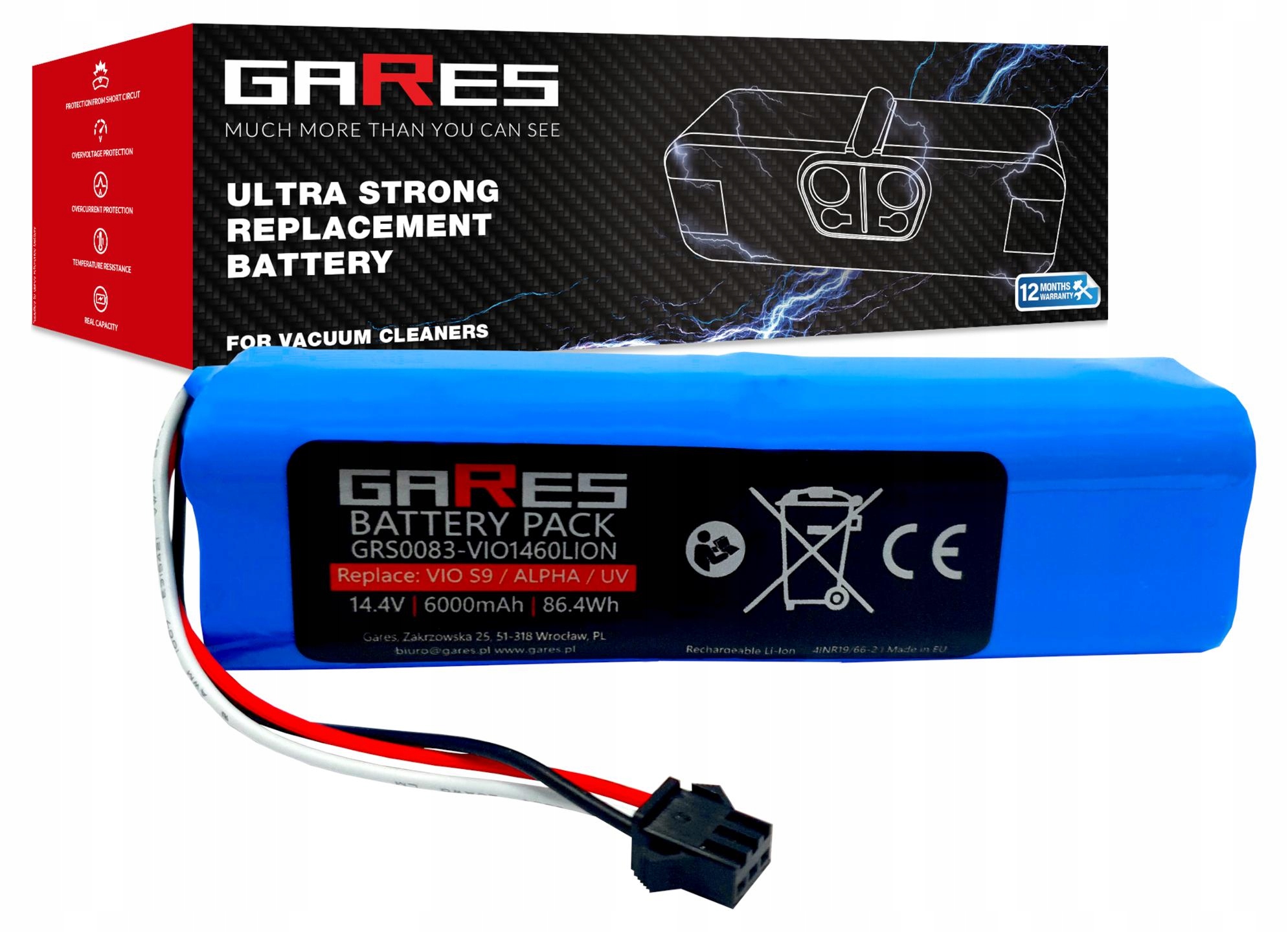 Akumulátor Gares pro Robojet X-Force X-Level 14,4V 6,0Ah