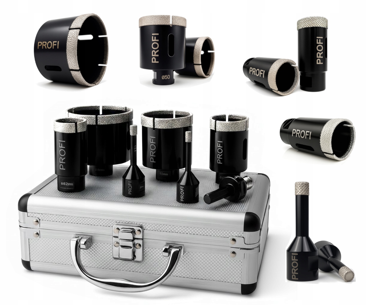 Otwornice Diamentowe Koronki Do Gresu Płytek Spieków Profi Xblack Razor