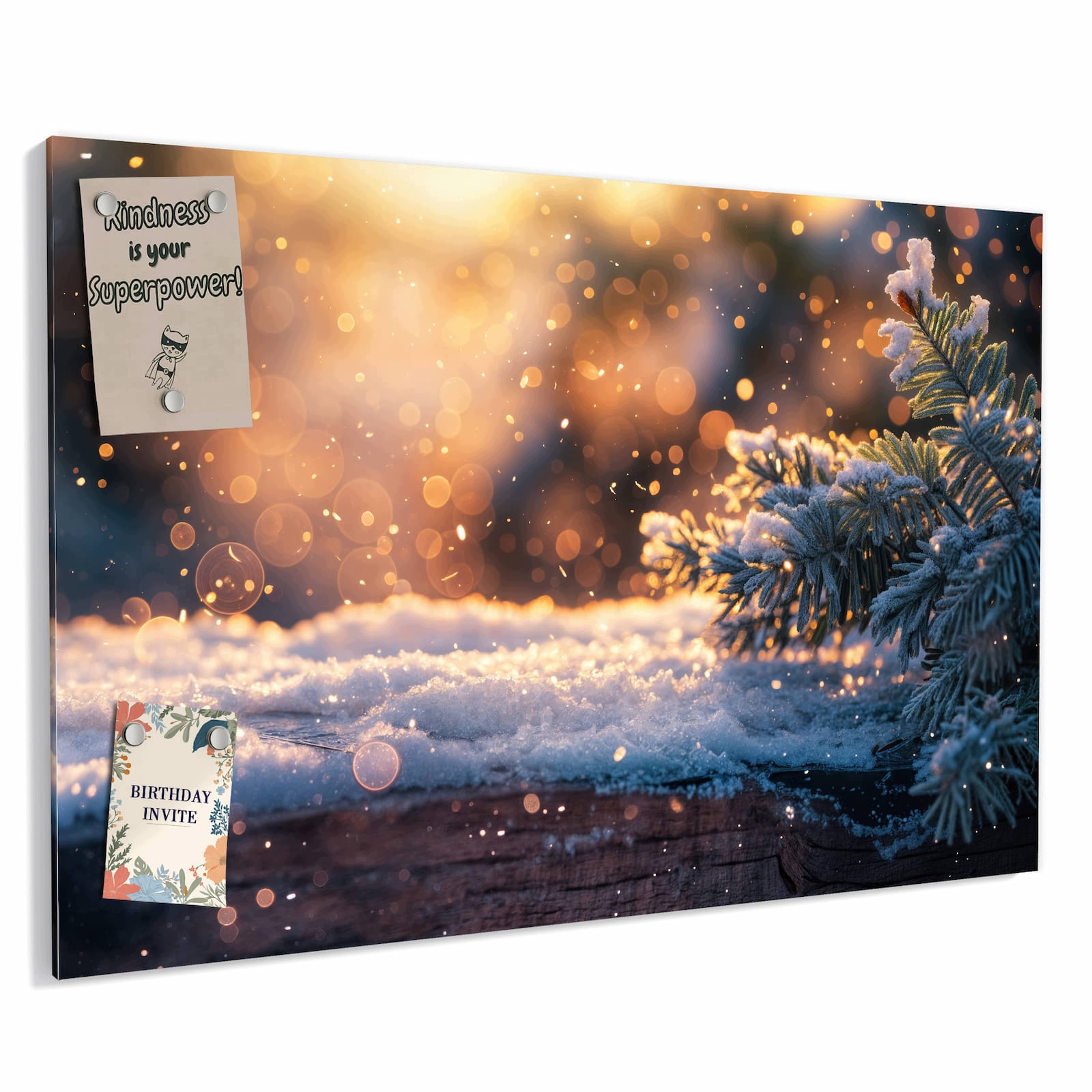 Magnetická tabule Zimní větvička Sníh 60 × 40 cm