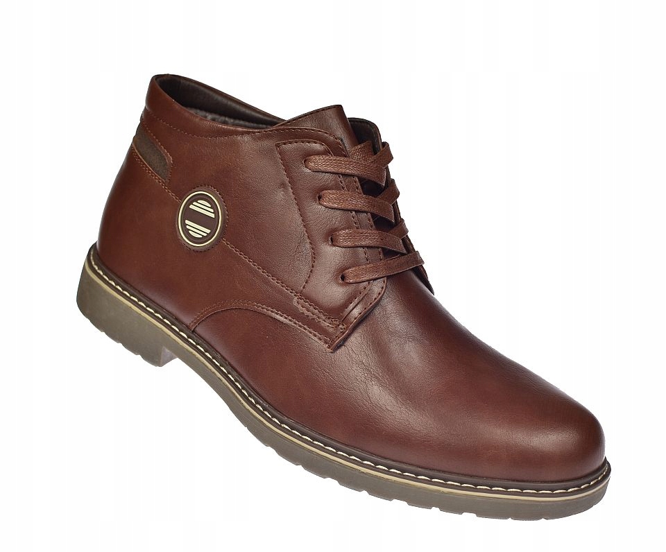 Pánské zateplené boty s trapery na zip, elegantní boty B-0706 Br, velikost vel.