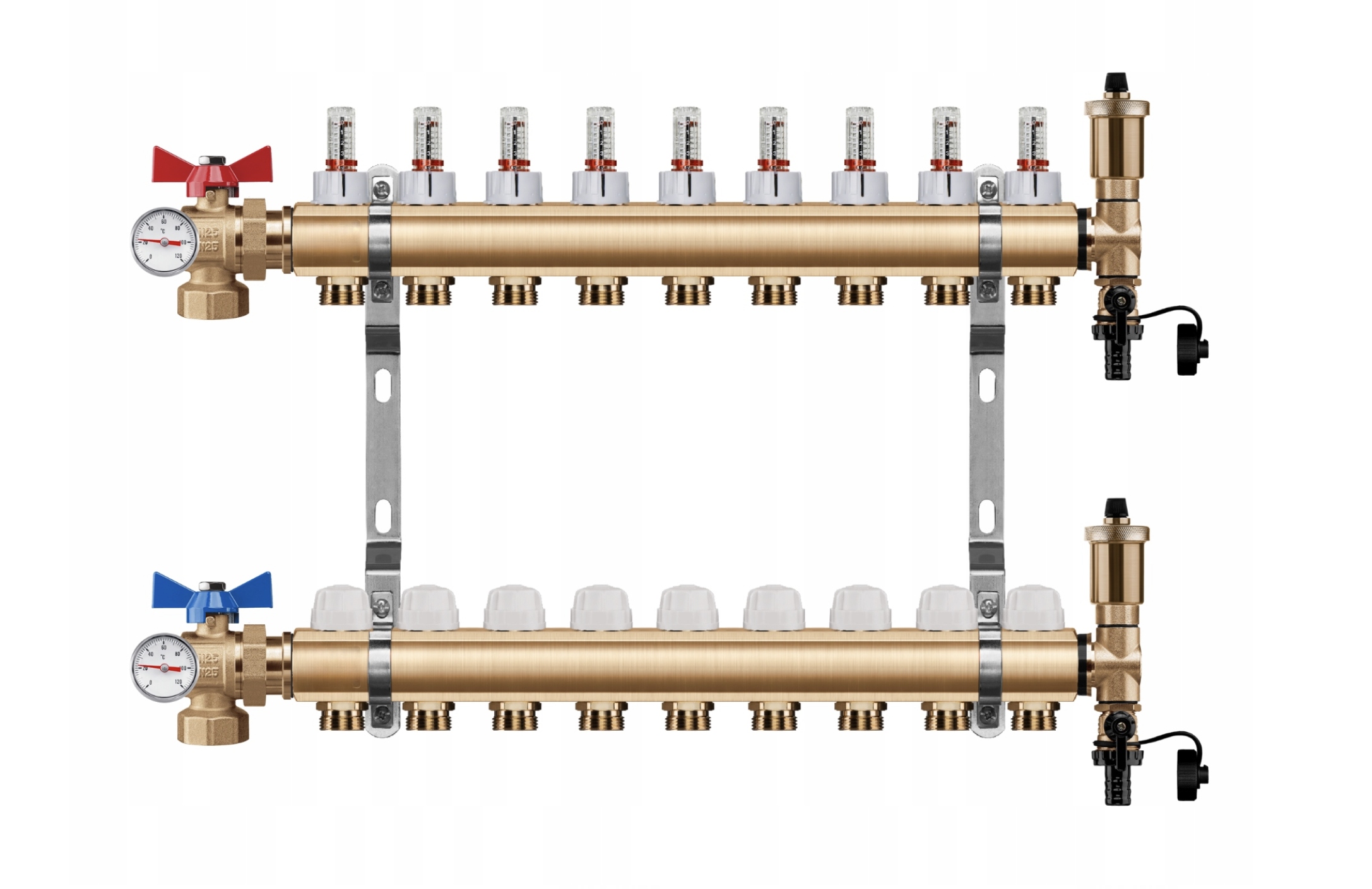 Rozdělovač podlahového vytápění 9 +pex Úhlový Kulový Ventil