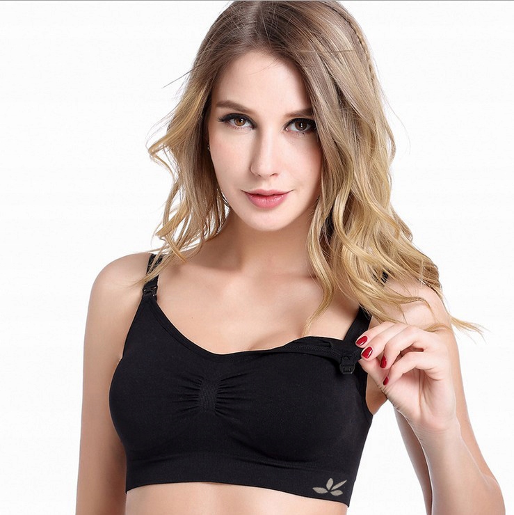 BIUSTONOSZ CIĄŻOWY STANIK BEZSZWOWY DO KARMIENIA TOP CZARNY S/M