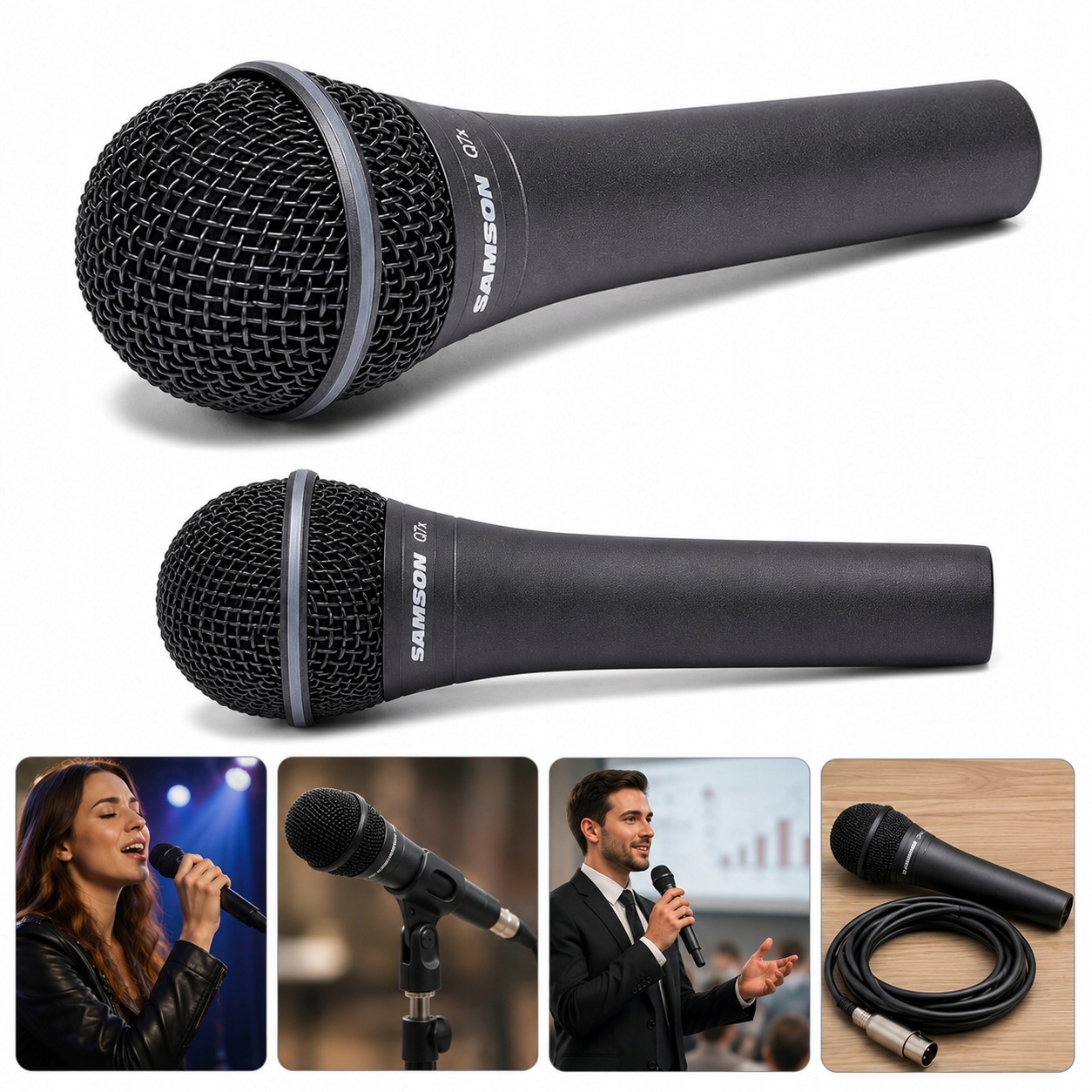 Ruční dynamický vokální mikrofon Samson Q7x Xlr neodymový