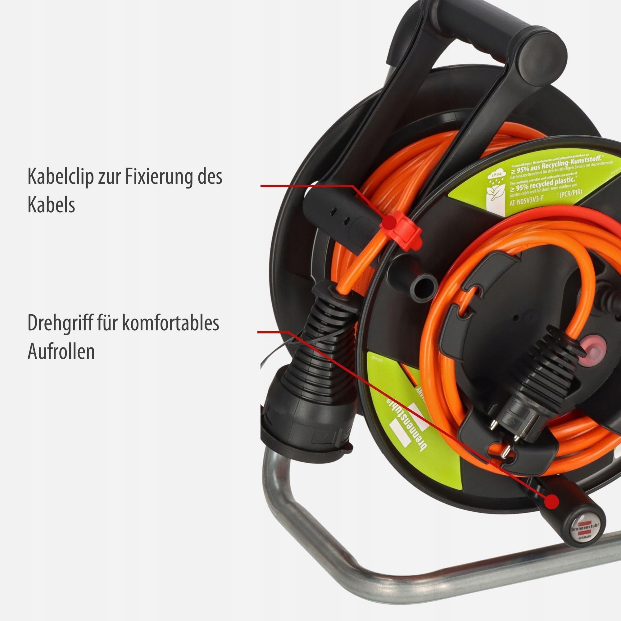 BRENNENSTUHL Bęben Kablowy Ogrodowy IP44 25m Recykling Zewnętrzny Niemcy — miniatura 3