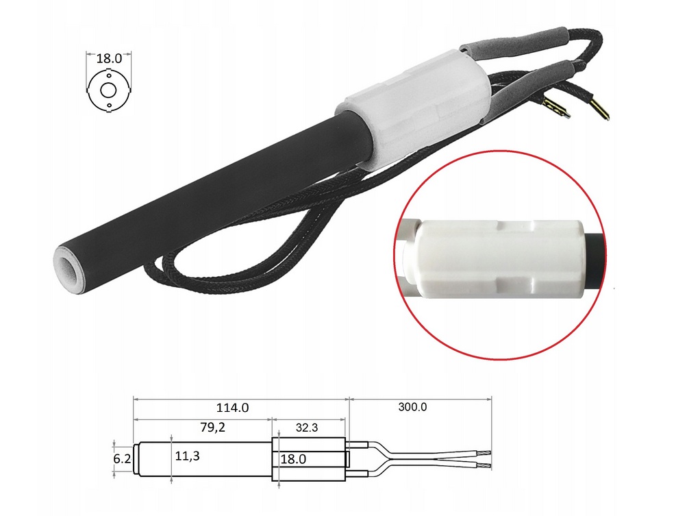 Keramický zapalovač pelet Kipi 260W hořák