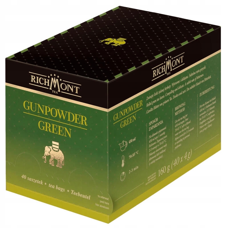 Herbata Richmont Green Gunpowder 40x4g czysta chińska herbata zielona