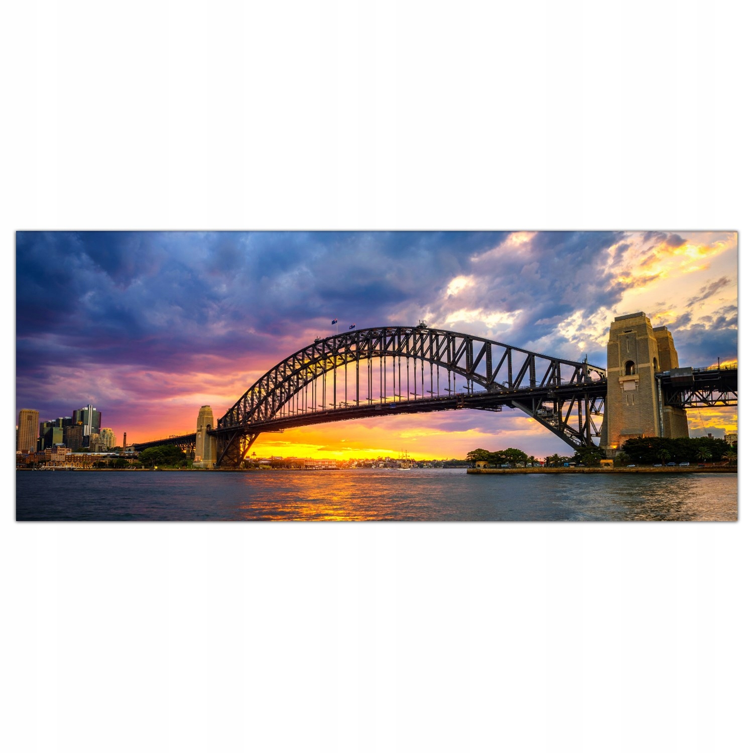 

Hartowany Obraz Szklany Most Zachód Słońca 125x50