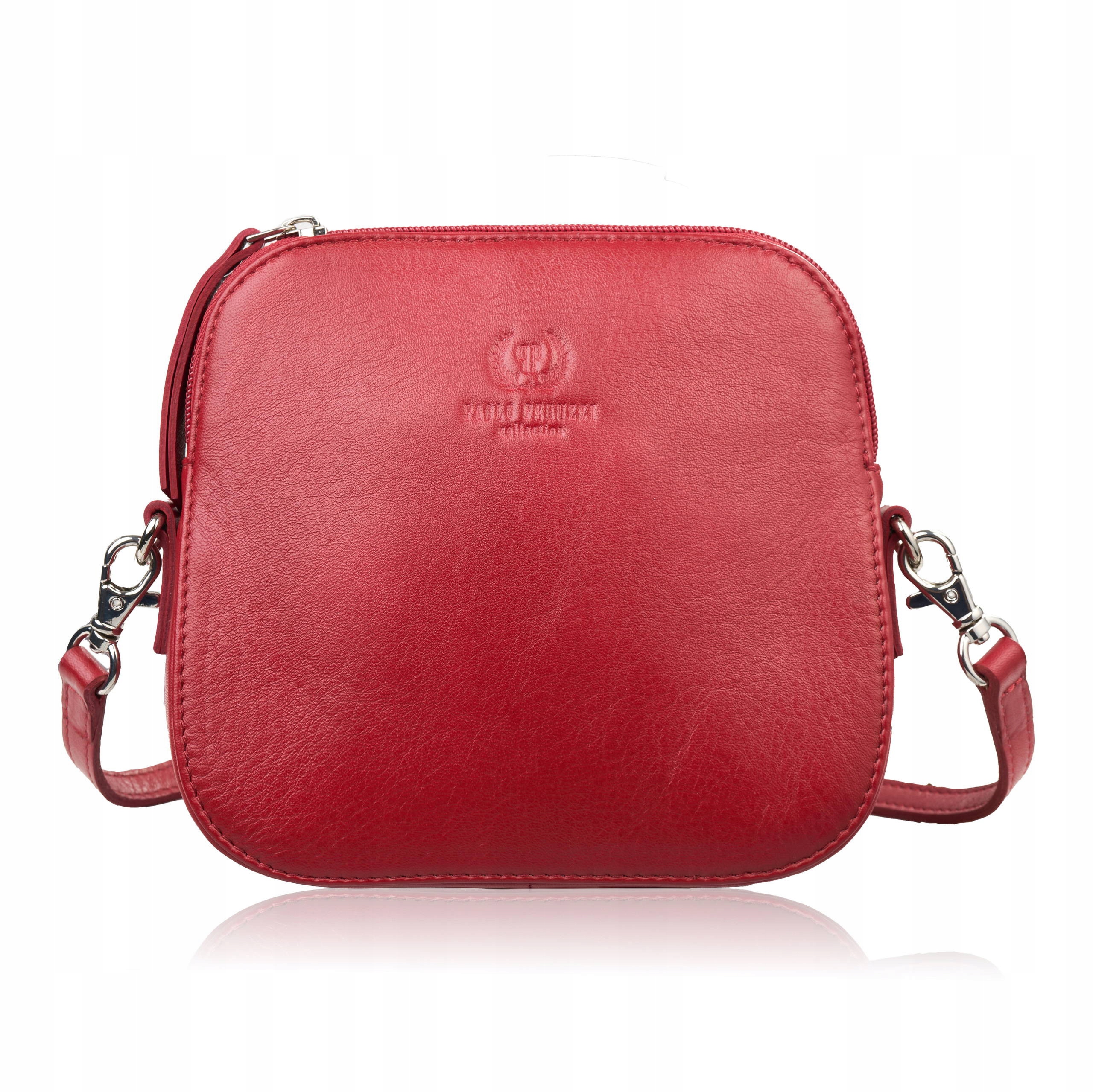 Malá dámská kožená kabelka psaníčko crossbody do ruky, červená