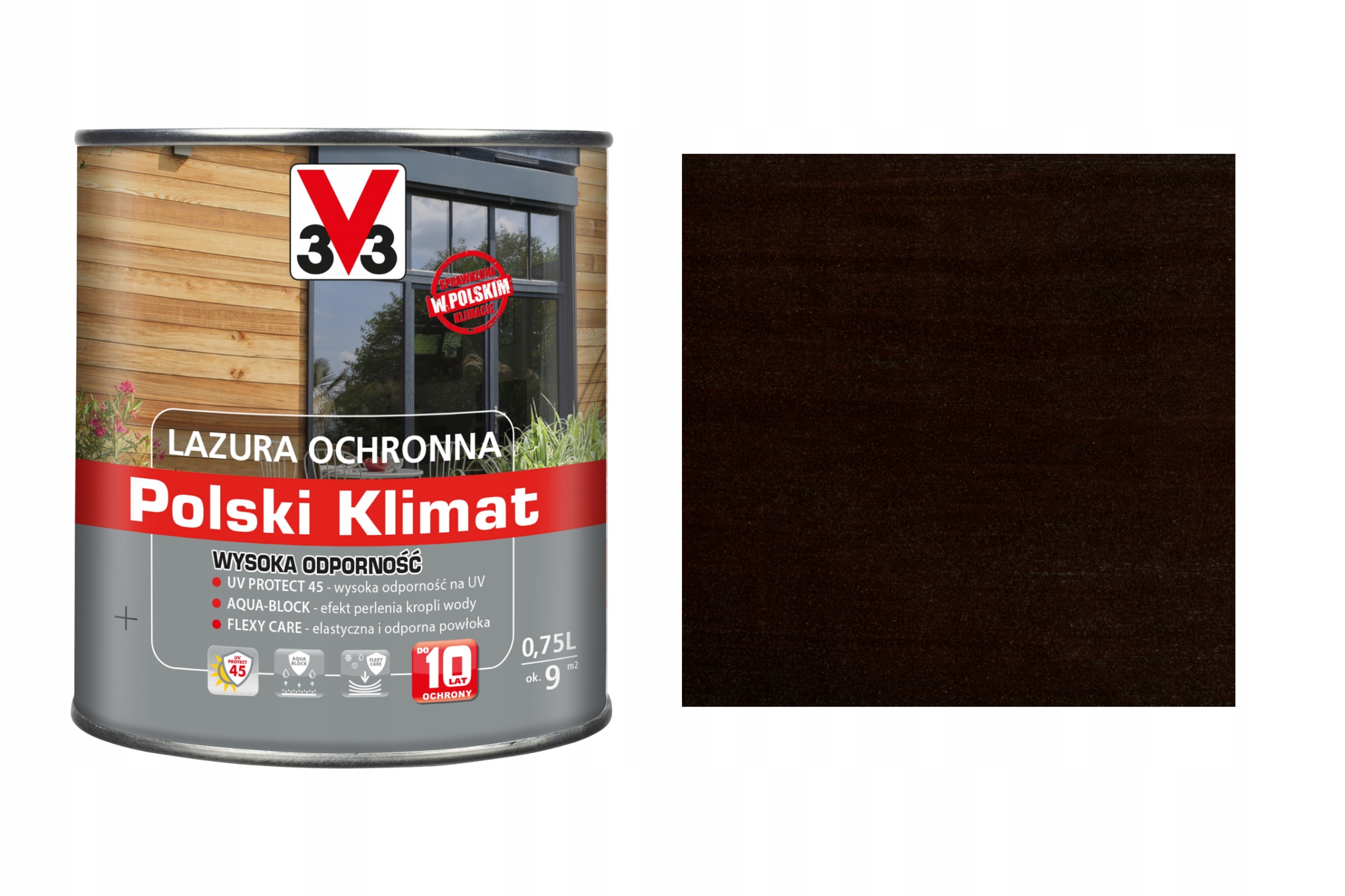 Lazura V33 Polski Klimat 10 lat Palisander 0,75L