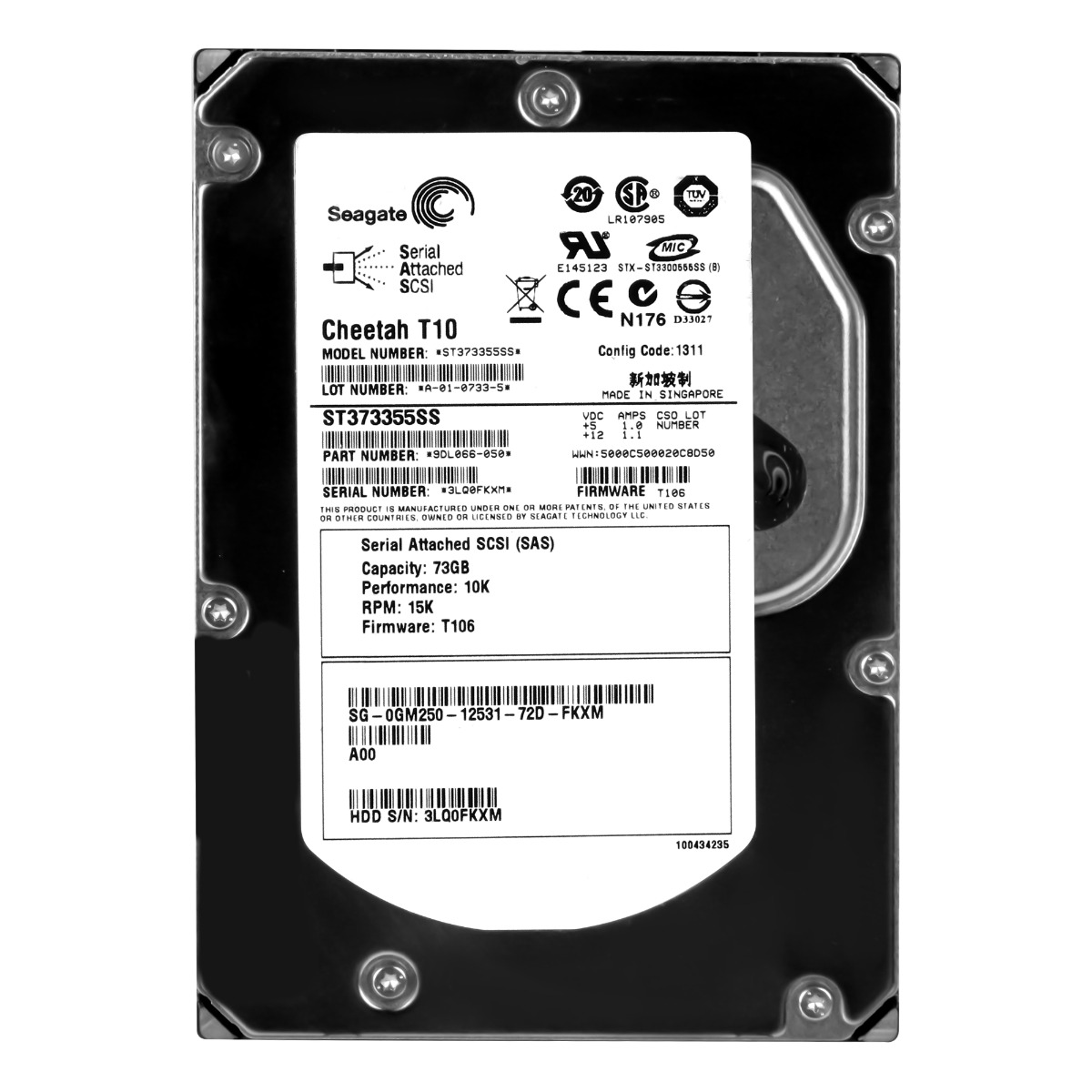Dell 0GM250 73GB 10K 16MB Sas 3.5'' ST373355SS