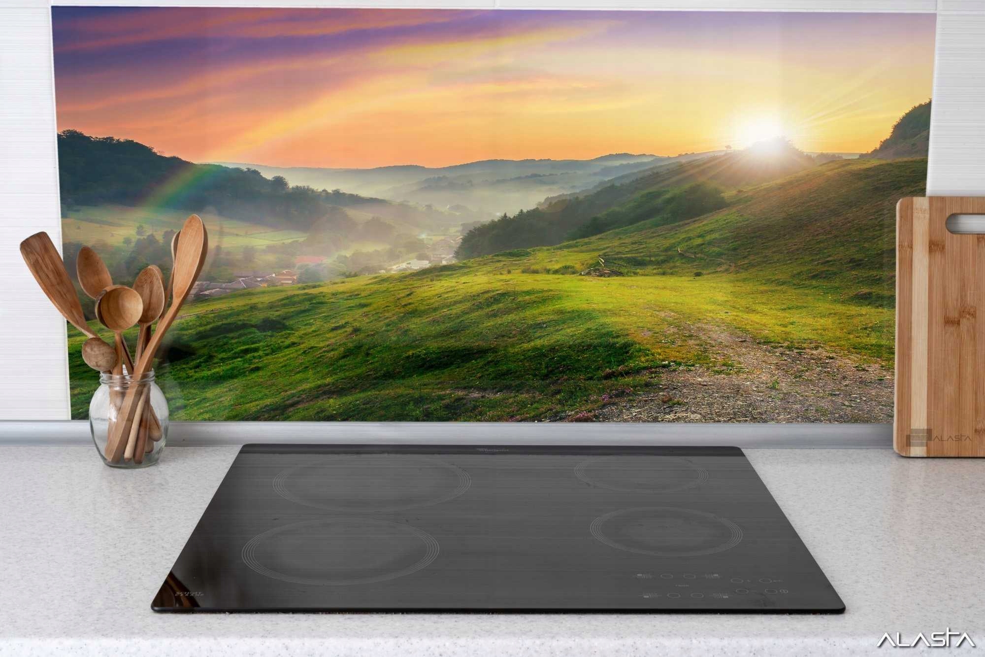 Panel szklany hartowany 90x70 Zachód słońca + KLEJ Liczba m² w ofercie 0.63 m²