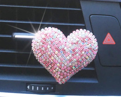 Ozdoba Zapach Auta Diamentowe Serce Różowe