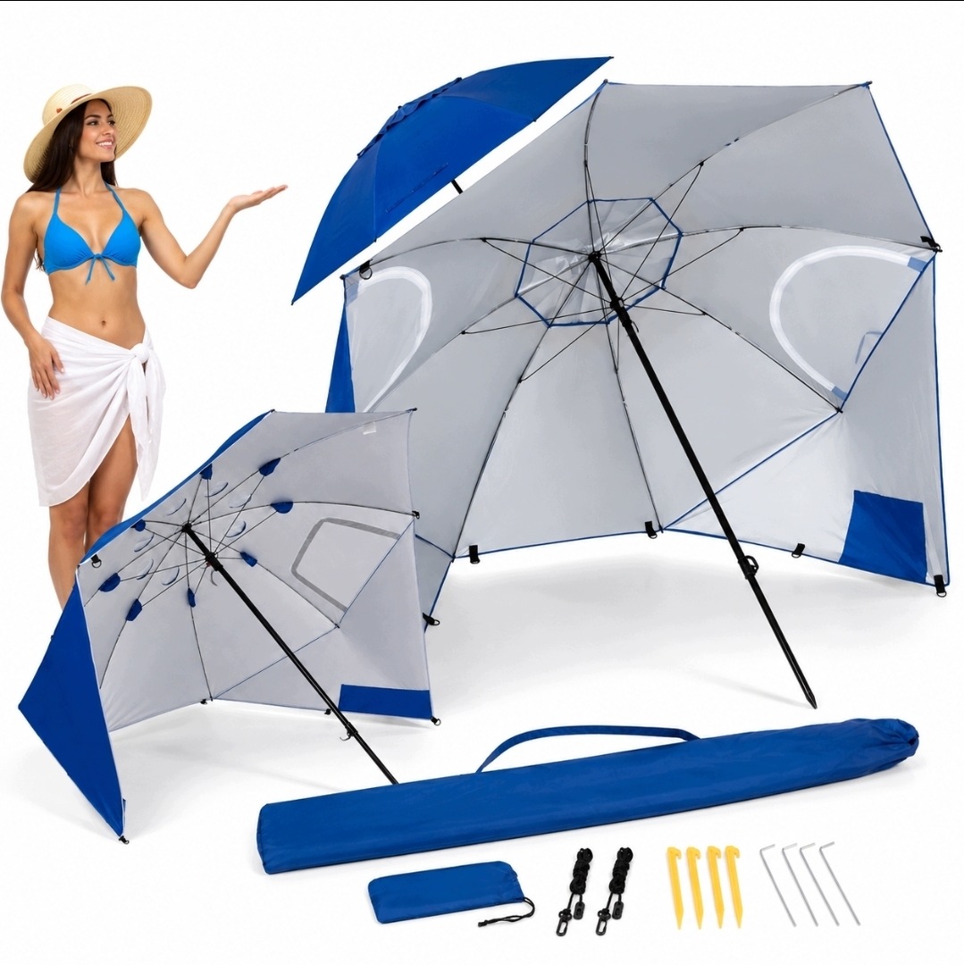 Parasol Plażowy Składanay Ogrodowy Namiot Parawan Pokrowiec SPF50+ 240cm