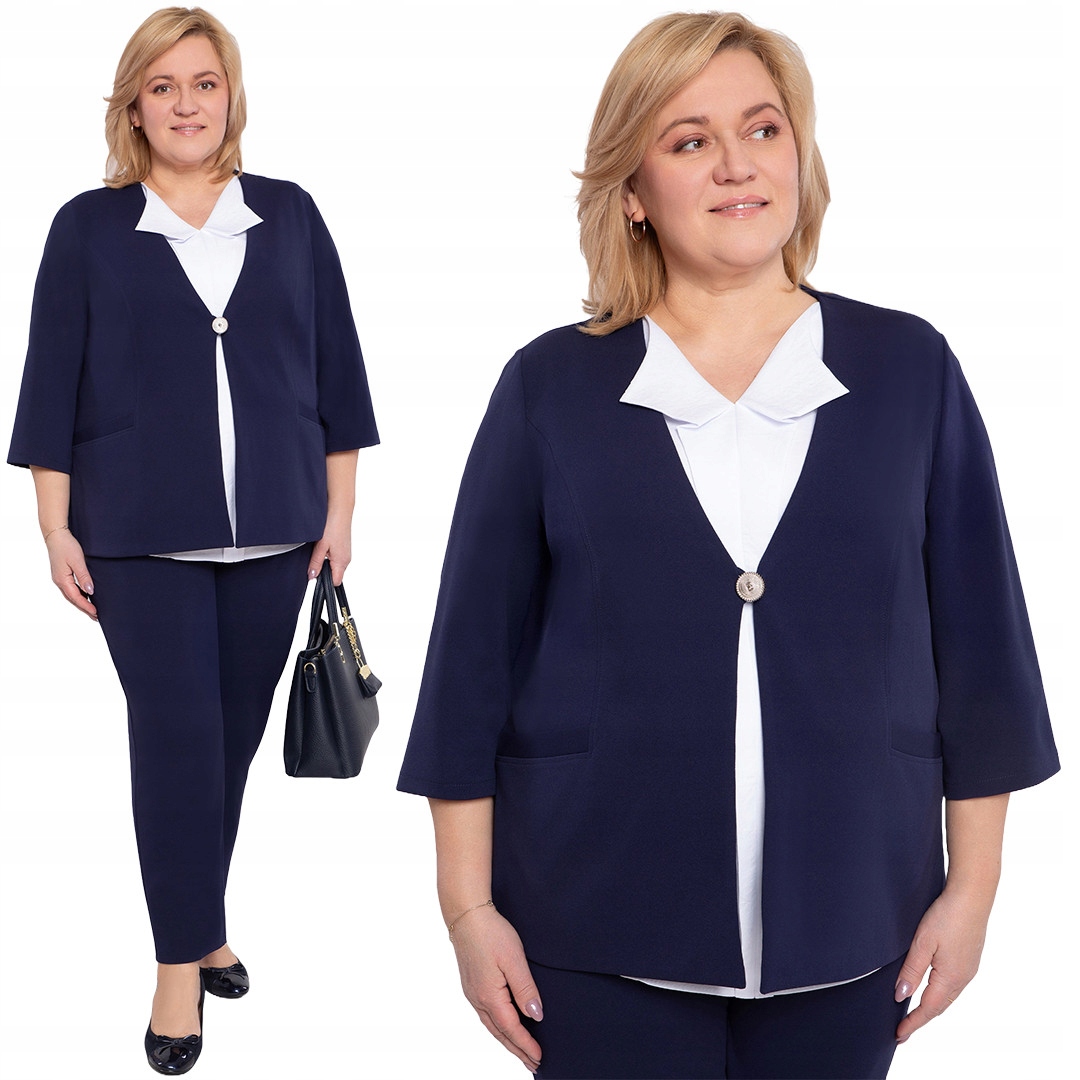 Tmavě modrý elegantní oblek 56