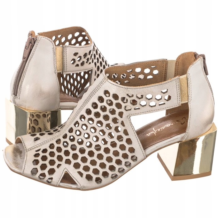 

Buty Damskie Sandały Maciejka Beżowe/Złote 04593