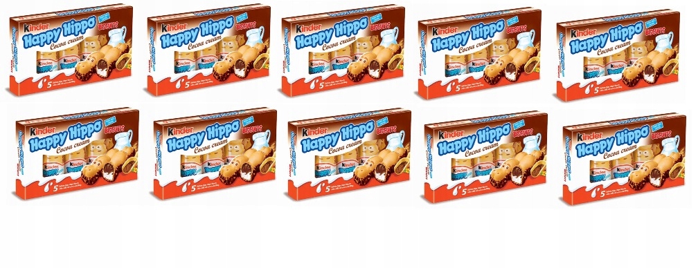 10x 103,5g Kinder Happy Hippo Biscuit Uk Karton