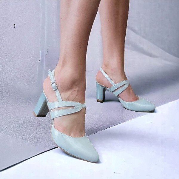 Stříbrné lodičky bez podpatku kožené 73426 Gino Fabiani vel.39