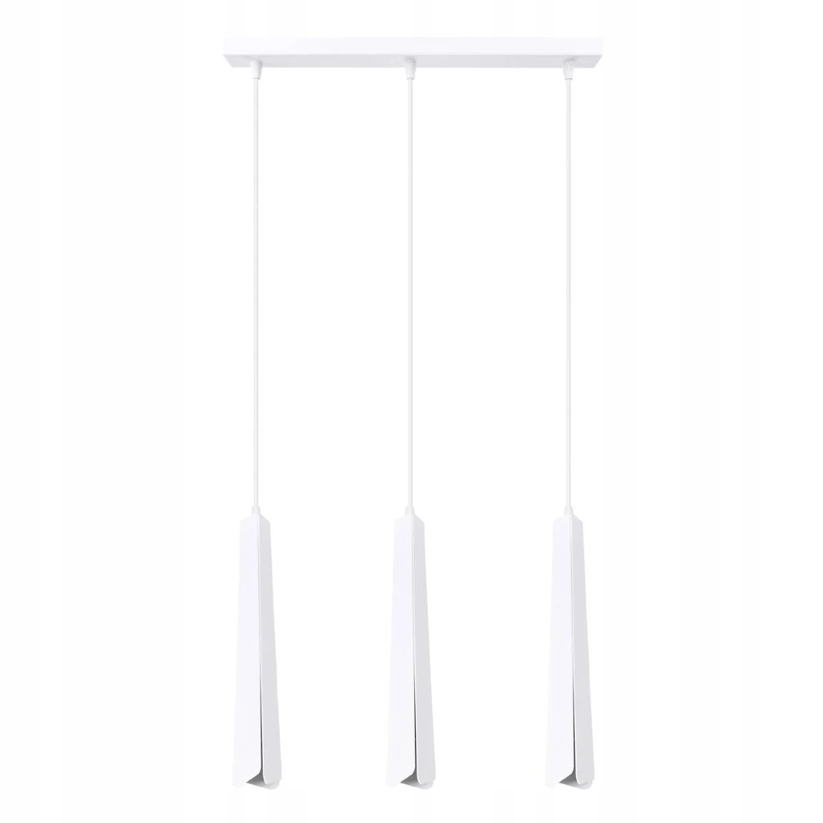 Závěsná lampa trojitá, moderní bílá, nad stůl, bar, deska 3 bodů, Sollux