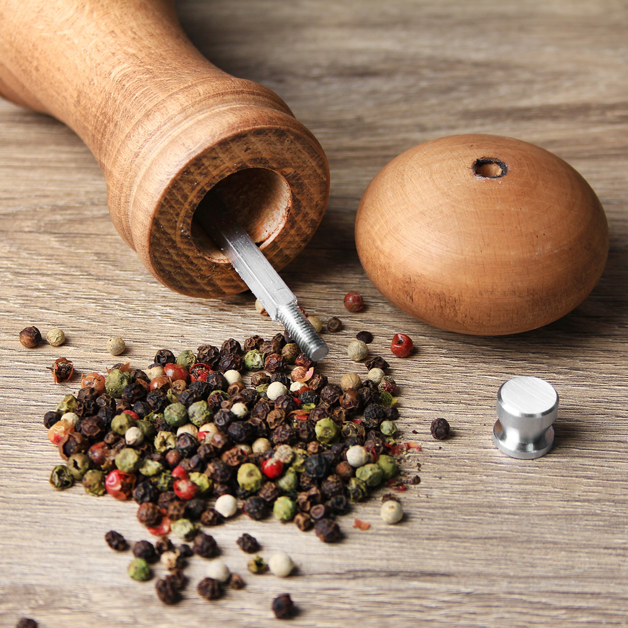 MŁYNKI MŁYNEK DO PIEPRZU I SOLI RĘCZNY DREWNIANY Kod producenta 7M2053