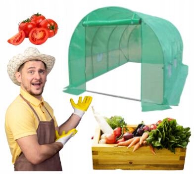 TUNEL FOLIOWY OGRODOWY FOLIA 3x4,5 TUNEL FOLIA STELAŻ KONSTRUKCJA SZKLARNIA