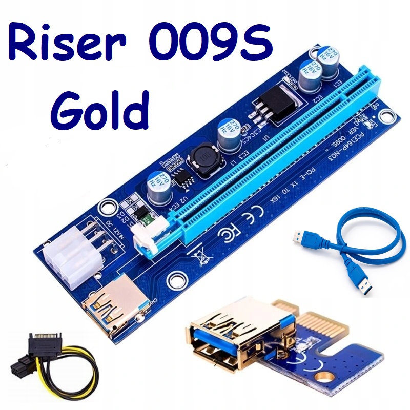 Адаптер PCI-E USB Riser SPLITTER + 4X RISER 009s память other