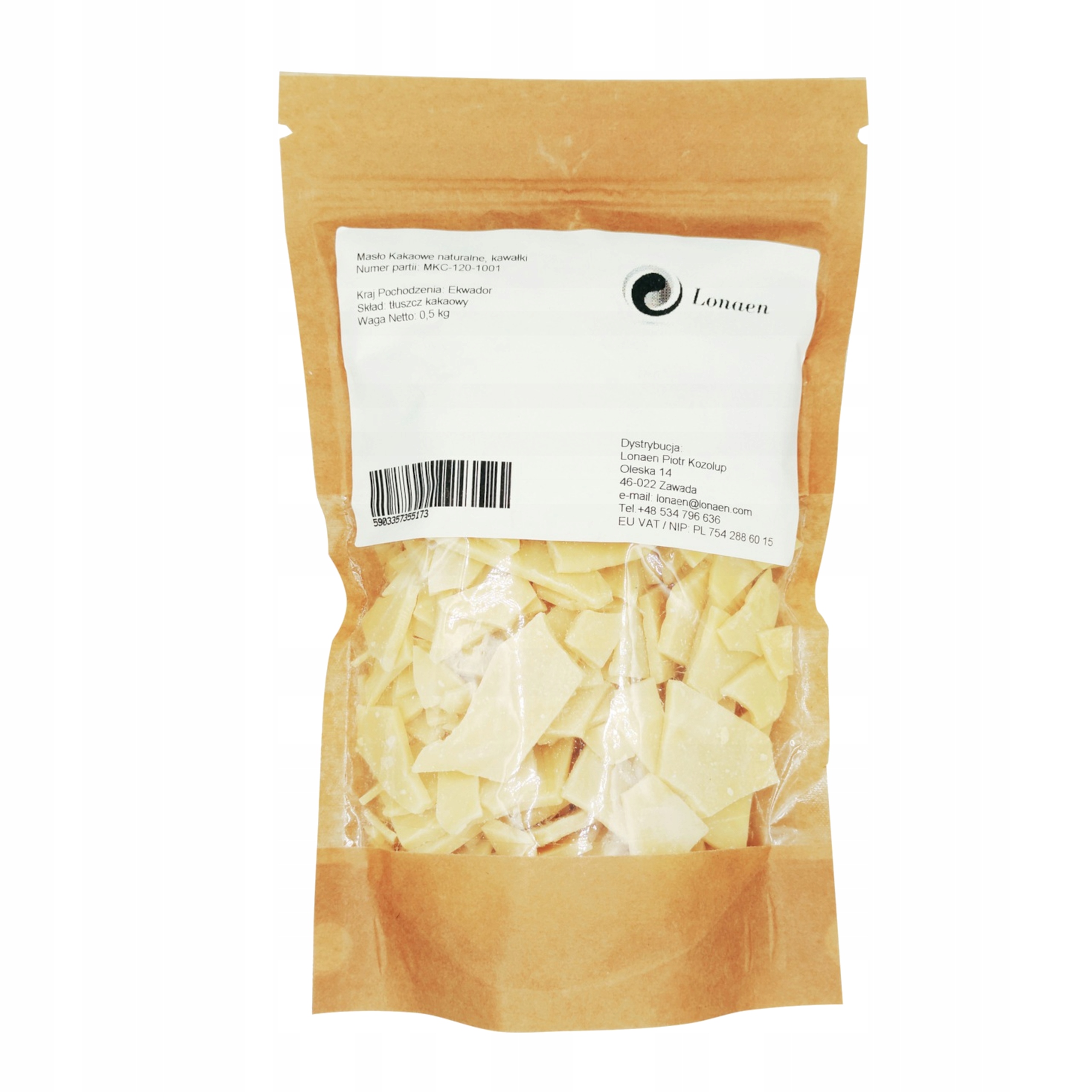 

Masło kakaowe nierafinowane spożywcze 500 g Surowe