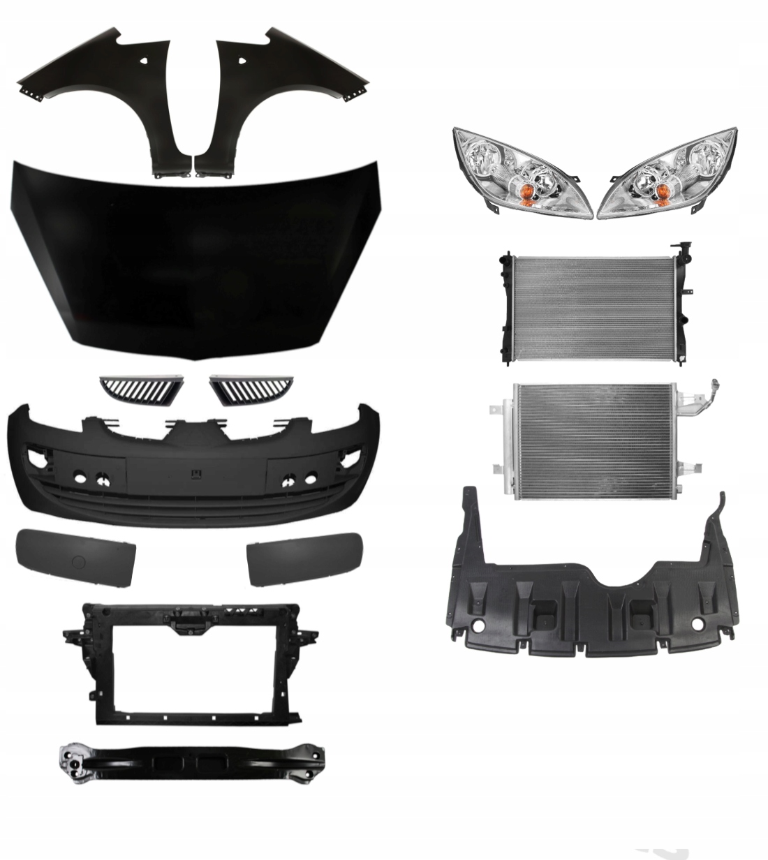 TMitsubishi Colt 04-08 Maska Zderzak Błotnik Pas ZESTAW CZĘŚCI